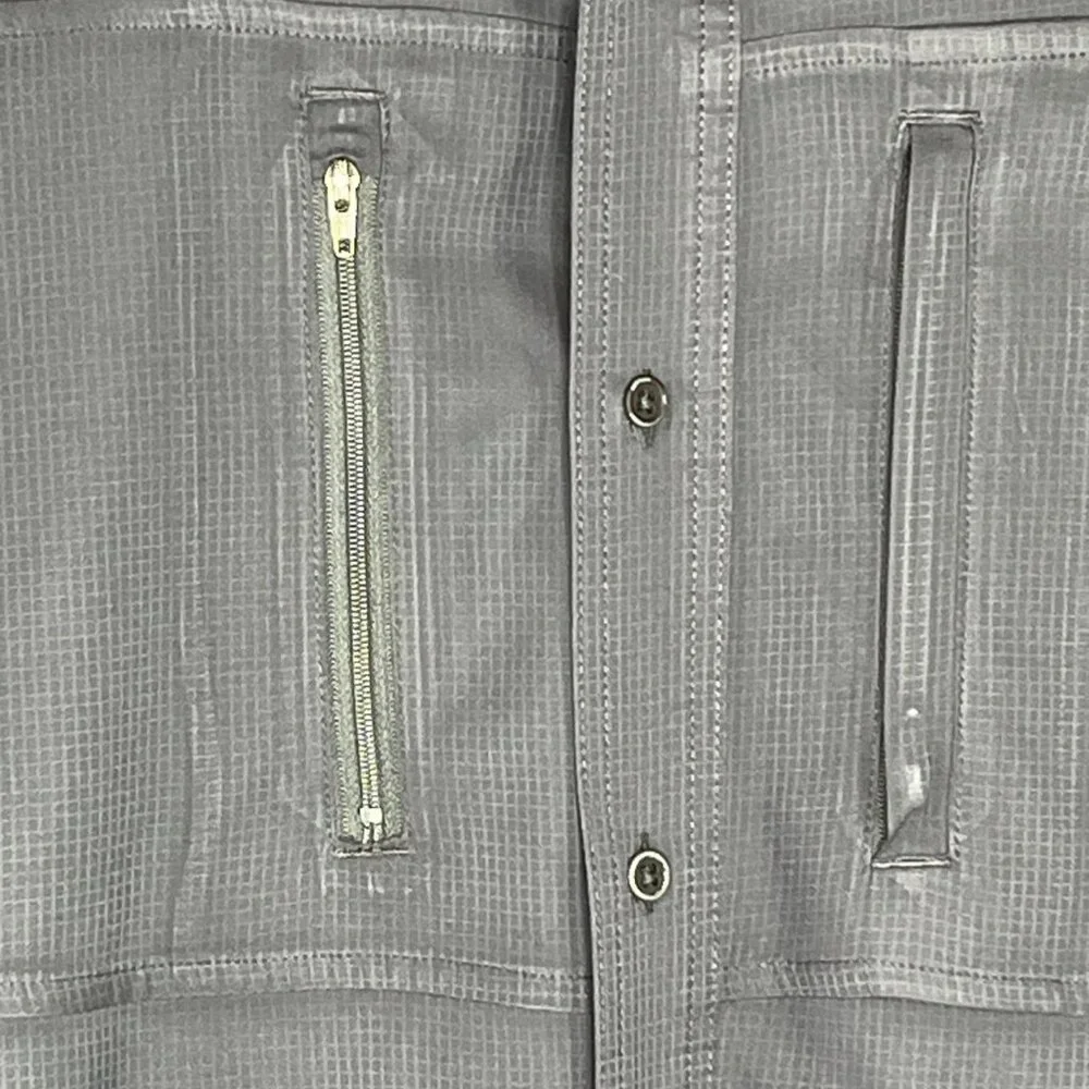 Ariat Tek Button Down Shirt Mens Med Gray  Performance Heat Series Button Up - Picture 5 of 14